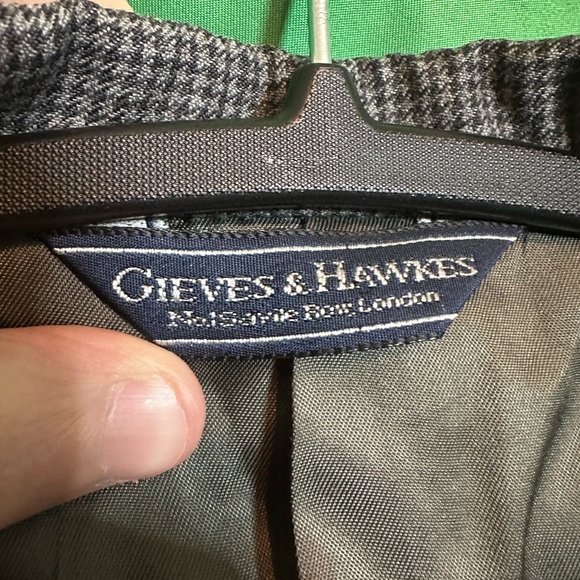 GIEVES & HAWKES Savile Row houndstooth wool blazer - Picture 7 of 12